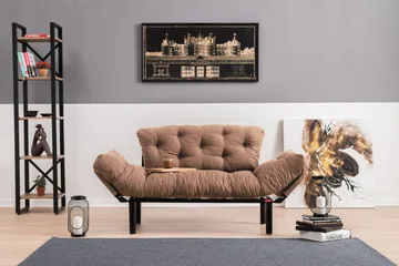 Maryborough 2-sits Rektangulär Fällbar Bäddsoffa 70x187 cm i Tyg - Brun - Möbler - Soffa - Bäddsoffa