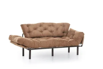 Maryborough 2-sits Rektangulär Fällbar Bäddsoffa 70x225 cm i Tyg - Brun - Möbler - Soffa - Bäddsoffa