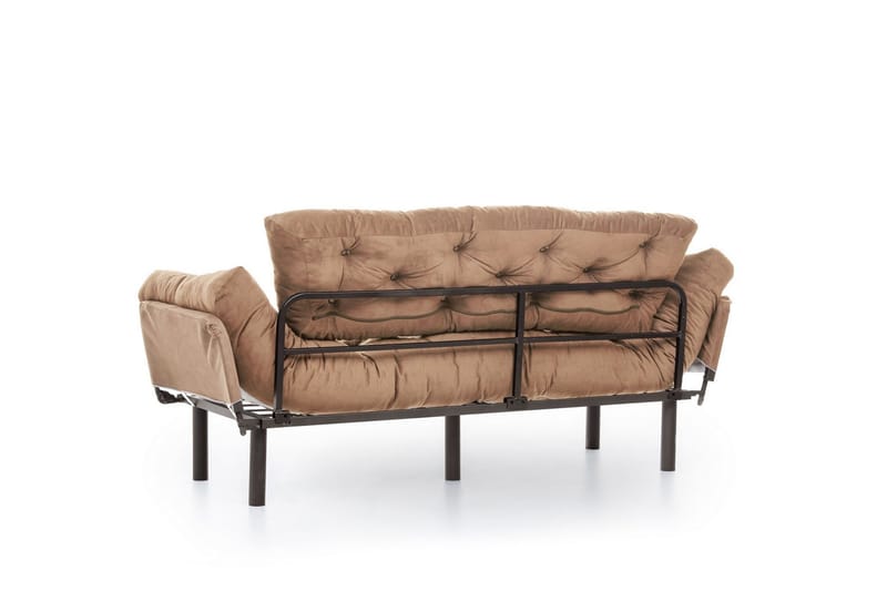 Maryborough 2-sits Rektangulär Fällbar Bäddsoffa 70x225 cm i Tyg - Brun - Möbler - Soffa - Bäddsoffa