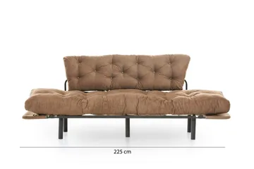 Maryborough 2-sits Rektangulär Fällbar Bäddsoffa 70x225 cm i Tyg - Brun - Möbler - Soffa - Bäddsoffa