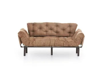 Maryborough 2-sits Rektangulär Fällbar Bäddsoffa 70x225 cm i Tyg - Brun - Möbler - Soffa - Bäddsoffa