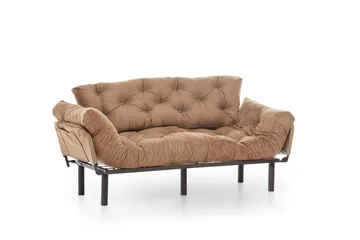 Maryborough 2-sits Rektangulär Fällbar Bäddsoffa 70x225 cm i Tyg - Brun - Möbler - Soffa - Bäddsoffa
