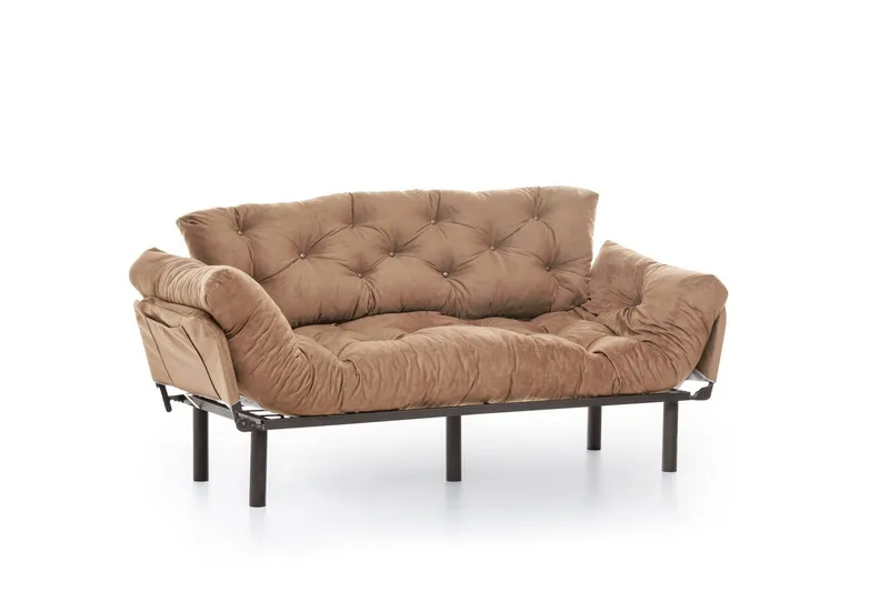Maryborough 2-sits Rektangulär Fällbar Bäddsoffa 70x225 cm i Tyg - Brun - Möbler - Soffa - Bäddsoffa
