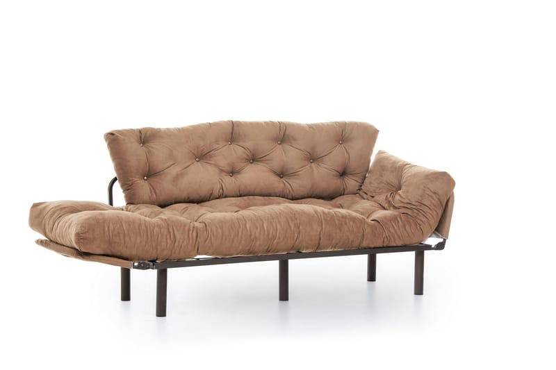 Maryborough 2-sits Rektangulär Fällbar Bäddsoffa 70x225 cm i Tyg - Brun - Möbler - Soffa - Bäddsoffa
