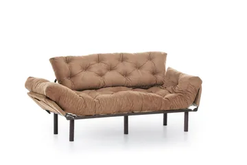 Maryborough 2-sits Rektangulär Fällbar Bäddsoffa 70x225 cm i Tyg - Brun - Möbler - Soffa - Bäddsoffa