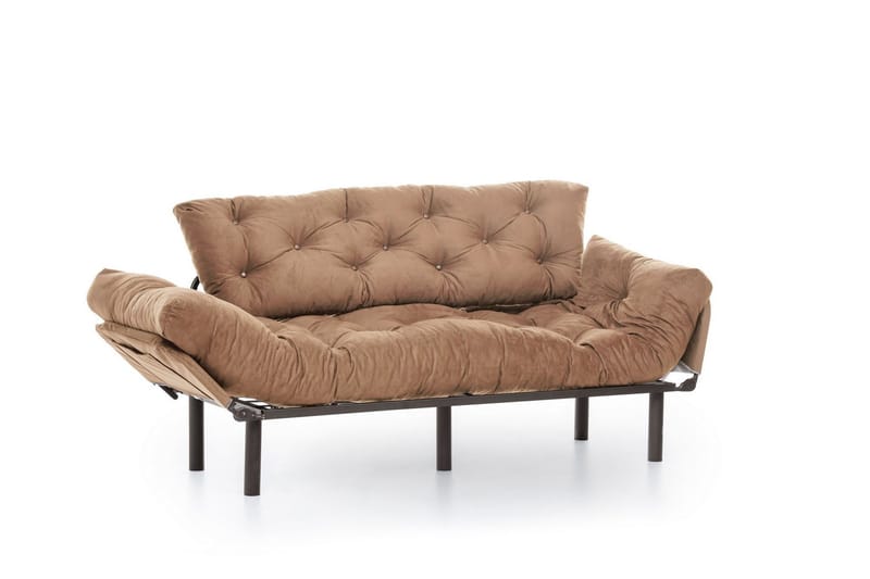 Maryborough 2-sits Rektangulär Fällbar Bäddsoffa 70x225 cm i Tyg - Brun - Möbler - Soffa - Bäddsoffa
