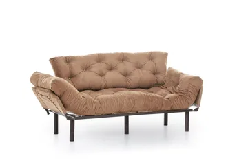 Maryborough 2-sits Rektangulär Fällbar Bäddsoffa 70x225 cm i Tyg - Brun - Möbler - Soffa - Bäddsoffa