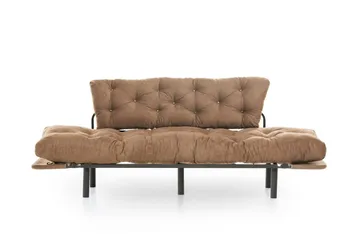 Maryborough 2-sits Rektangulär Fällbar Bäddsoffa 70x225 cm i Tyg - Brun - Möbler - Soffa - Bäddsoffa