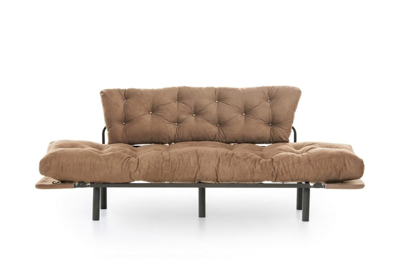 Maryborough 2-sits Rektangulär Fällbar Bäddsoffa 70x225 cm i Tyg - Brun - Möbler - Soffa - Bäddsoffa
