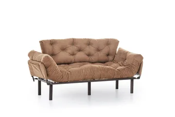 Maryborough 2-sits Rektangulär Fällbar Bäddsoffa 70x225 cm i Tyg - Brun - Möbler - Soffa - Bäddsoffa