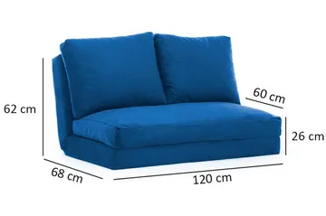 Maydena Bäddsoffa 2-sits 120x185 - Blå - Möbler - Soffa - Bäddsoffa