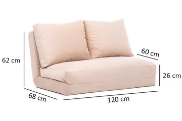 Maydena Bäddsoffa 2-sits 120x185 - Cream - Möbler - Soffa - Bäddsoffa
