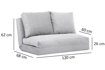 Maydena Bäddsoffa 2-sits 120x185 - Grå - Möbler - Soffa - Bäddsoffa