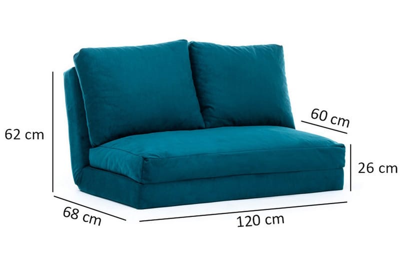 Maydena Bäddsoffa 2-sits 120x185 - Turkos - Möbler - Soffa - Bäddsoffa