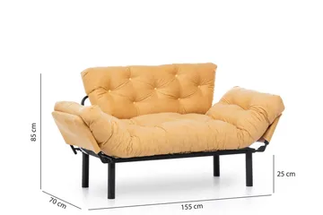 Mezonzo 2-sits Bäddsoffa - Gul - Möbler - Soffa - Bäddsoffa