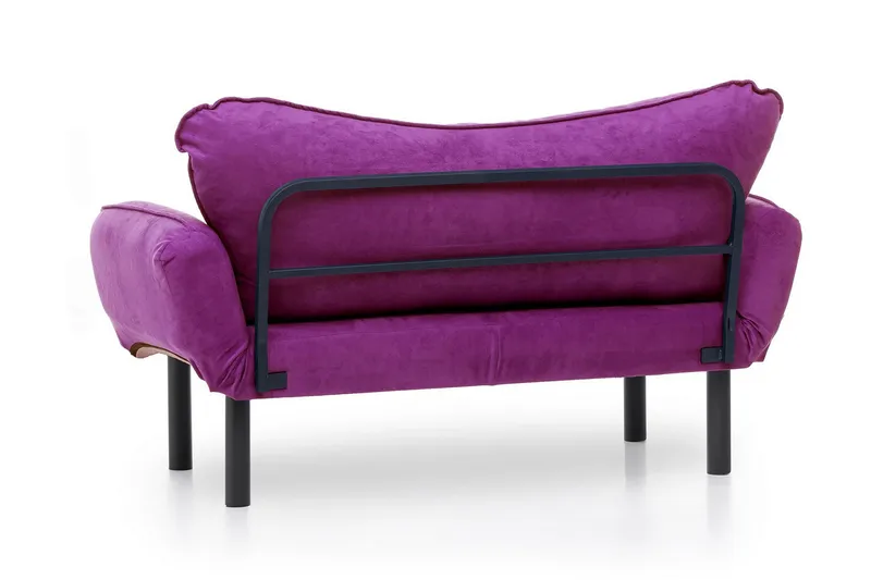 Mezonzo 2-sits Längsbäddad Fällbar Bäddsoffa 65x180 cm i Sammet - Lila - Möbler - Soffa - Bäddsoffa