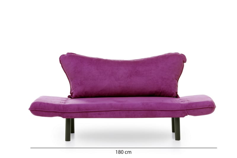 Mezonzo 2-sits Längsbäddad Fällbar Bäddsoffa 65x180 cm i Sammet - Lila - Möbler - Soffa - Bäddsoffa