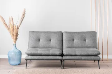 Mezonzo 2-sits Rektangulär Knappad Bäddsoffa i Tyg med Metallben - Grå - Möbler - Soffa - Bäddsoffa