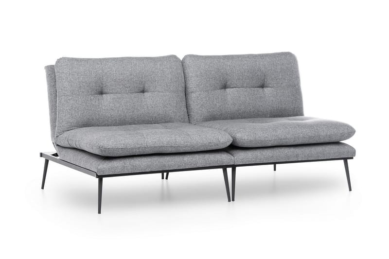 Mezonzo 2-sits Rektangulär Knappad Bäddsoffa i Tyg med Metallben - Grå - Möbler - Soffa - Bäddsoffa