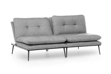 Mezonzo 2-sits Rektangulär Knappad Bäddsoffa i Tyg med Metallben - Grå - Möbler - Soffa - Bäddsoffa