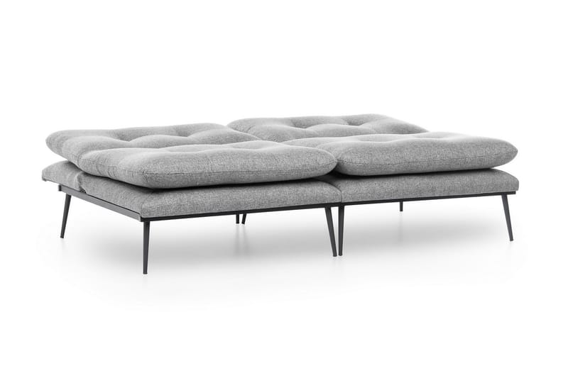 Mezonzo 2-sits Rektangulär Knappad Bäddsoffa i Tyg med Metallben - Grå - Möbler - Soffa - Bäddsoffa