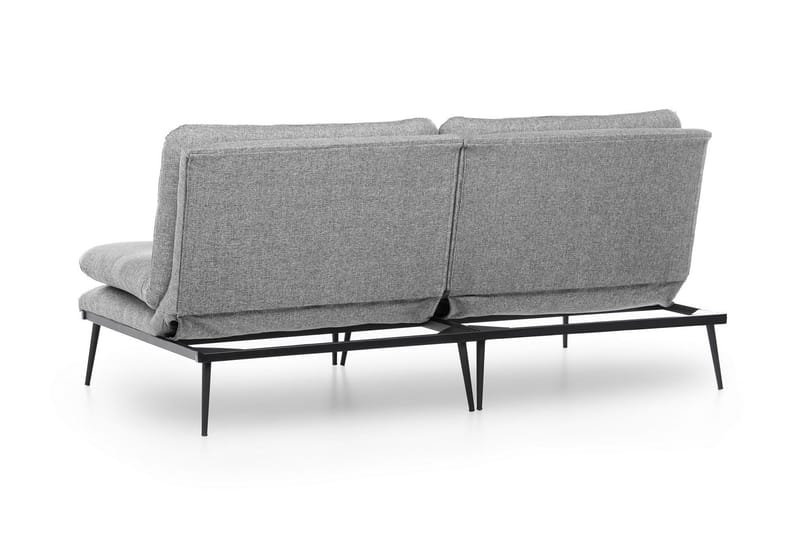 Mezonzo 2-sits Rektangulär Knappad Bäddsoffa i Tyg med Metallben - Grå - Möbler - Soffa - Bäddsoffa