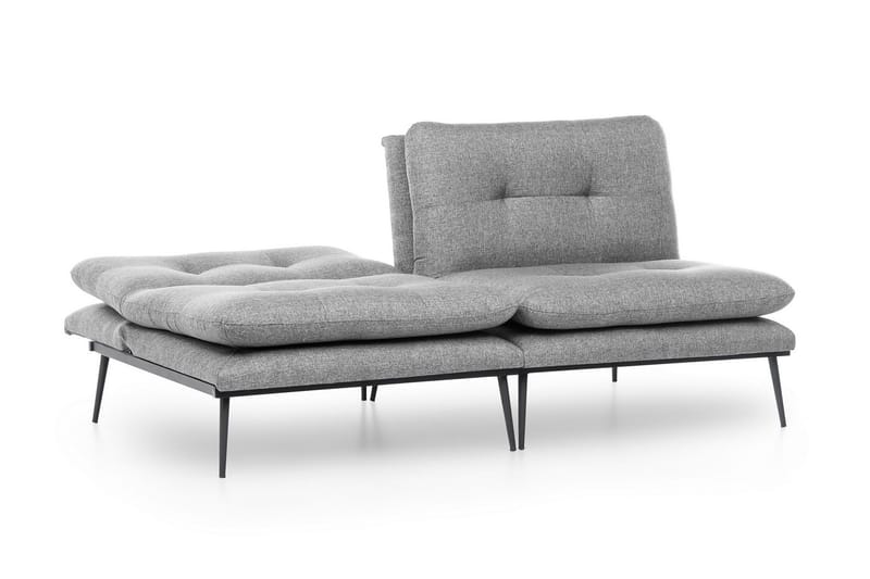 Mezonzo 2-sits Rektangulär Knappad Bäddsoffa i Tyg med Metallben - Grå - Möbler - Soffa - Bäddsoffa