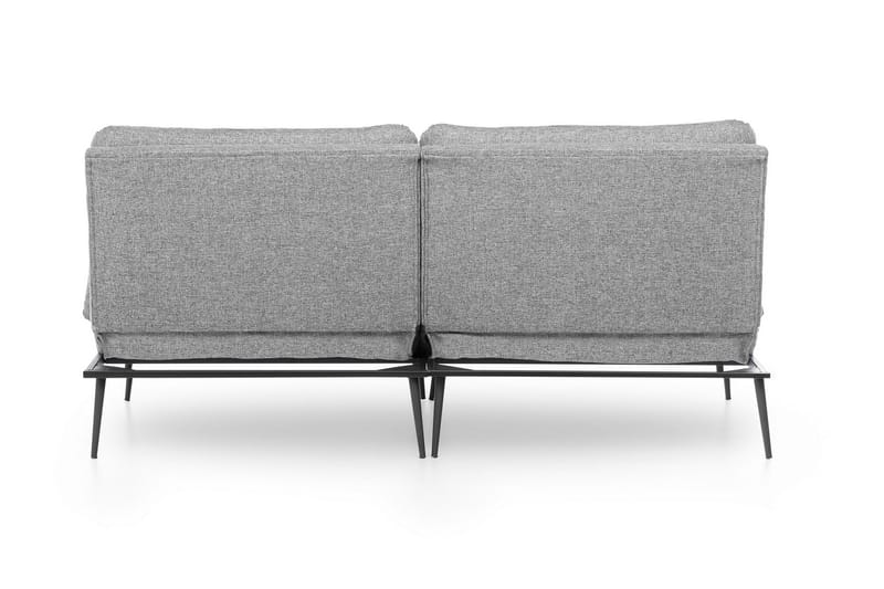 Mezonzo 2-sits Rektangulär Knappad Bäddsoffa i Tyg med Metallben - Grå - Möbler - Soffa - Bäddsoffa
