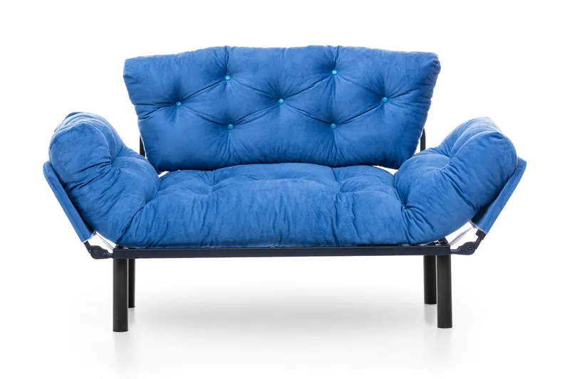 Mezonzo 2-sits Rektangulär Längsbäddad Fällbar Bäddsoffa 70x190 cm i Tyg, Blå