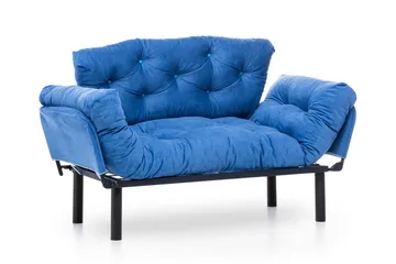 Mezonzo 2-sits Rektangulär Längsbäddad Fällbar Bäddsoffa 70x190 cm i Tyg - Blå - Möbler - Soffa - Bäddsoffa
