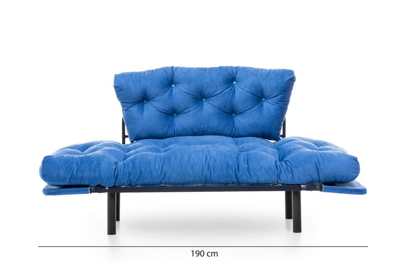 Mezonzo 2-sits Rektangulär Längsbäddad Fällbar Bäddsoffa 70x190 cm i Tyg - Blå - Möbler - Soffa - Bäddsoffa