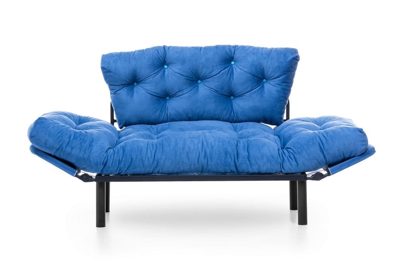 Mezonzo 2-sits Rektangulär Längsbäddad Fällbar Bäddsoffa 70x190 cm i Tyg - Blå - Möbler - Soffa - Bäddsoffa