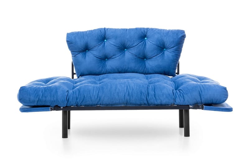 Mezonzo 2-sits Rektangulär Längsbäddad Fällbar Bäddsoffa 70x190 cm i Tyg - Blå - Möbler - Soffa - Bäddsoffa