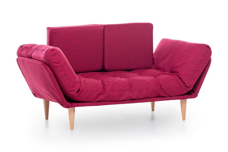 Mezonzo 3-sits Fällbar Längsbäddad Bäddsoffa 70x200 cm i Tyg - Röd - Möbler - Soffa - Bäddsoffa