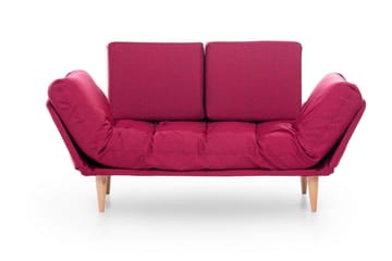 Mezonzo 3-sits Fällbar Längsbäddad Bäddsoffa 70x200 cm i Tyg - Röd - Möbler - Soffa - Bäddsoffa
