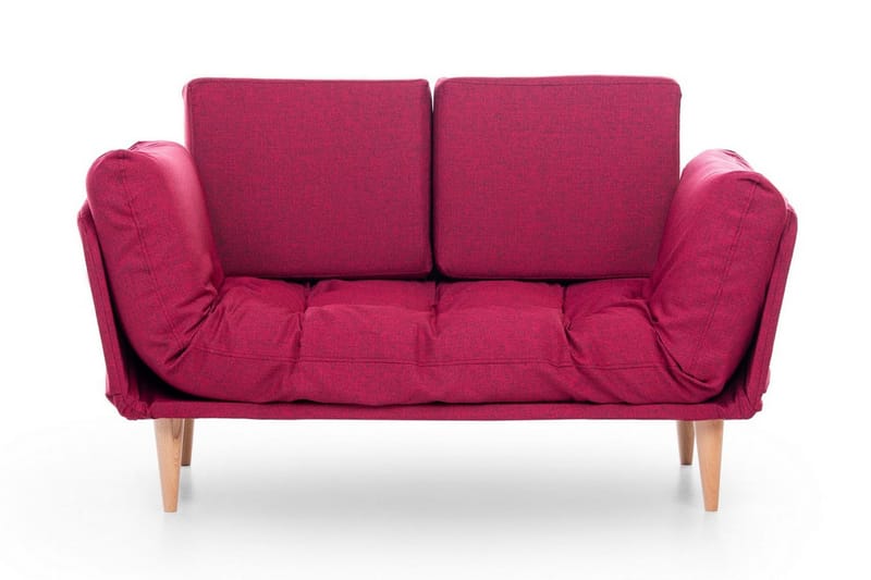 Mezonzo 3-sits Fällbar Längsbäddad Bäddsoffa 70x200 cm i Tyg, Röd