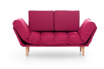 Mezonzo 3-sits Fällbar Längsbäddad Bäddsoffa 70x200 cm i Tyg - Röd - Möbler - Soffa - Bäddsoffa