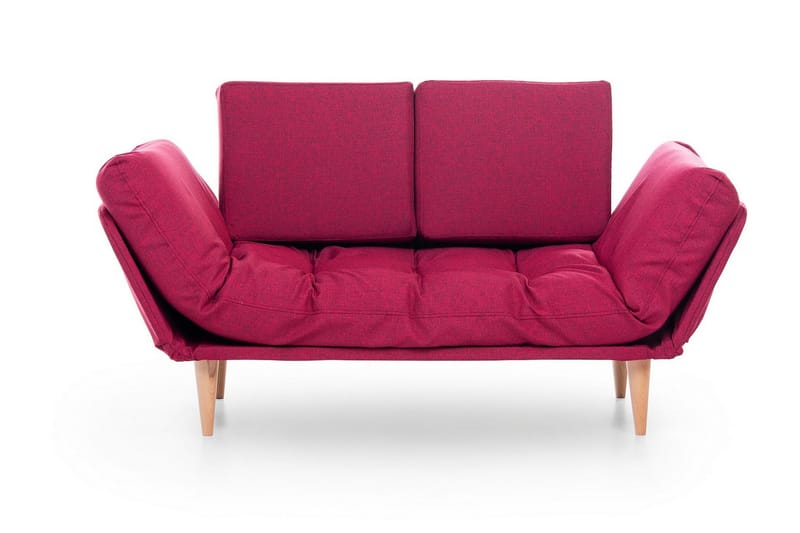 Mezonzo 3-sits Fällbar Längsbäddad Bäddsoffa 70x200 cm i Tyg - Röd - Möbler - Soffa - Bäddsoffa