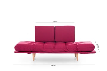 Mezonzo 3-sits Fällbar Längsbäddad Bäddsoffa 70x200 cm i Tyg - Röd - Möbler - Soffa - Bäddsoffa