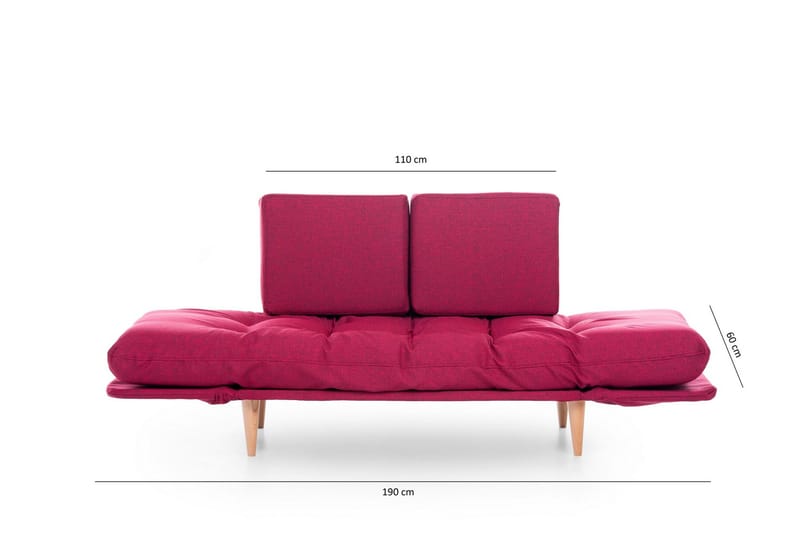 Mezonzo 3-sits Fällbar Längsbäddad Bäddsoffa 70x200 cm i Tyg - Röd - Möbler - Soffa - Bäddsoffa