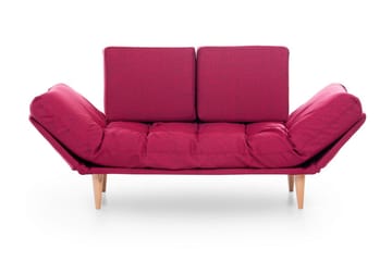 Mezonzo 3-sits Fällbar Längsbäddad Bäddsoffa 70x200 cm i Tyg - Röd - Möbler - Soffa - Bäddsoffa