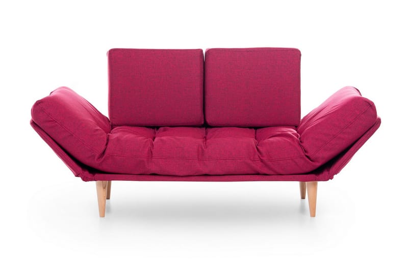 Mezonzo 3-sits Fällbar Längsbäddad Bäddsoffa 70x200 cm i Tyg - Röd - Möbler - Soffa - Bäddsoffa