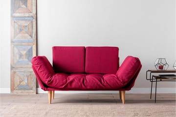Mezonzo 3-sits Fällbar Längsbäddad Bäddsoffa 70x200 cm i Tyg - Röd - Möbler - Soffa - Bäddsoffa