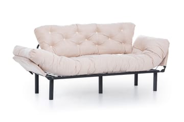 Mezonzo 3-sits Längsbäddad Bäddsoffa Fällbar 70x225 cm i Tyg - Beige - Möbler - Soffa - Bäddsoffa
