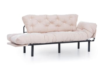 Mezonzo 3-sits Längsbäddad Bäddsoffa Fällbar 70x225 cm i Tyg - Beige - Möbler - Soffa - Bäddsoffa