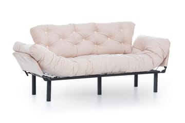 Mezonzo 3-sits Längsbäddad Bäddsoffa Fällbar 70x225 cm i Tyg - Beige - Möbler - Soffa - Bäddsoffa