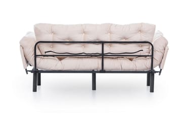 Mezonzo 3-sits Längsbäddad Bäddsoffa Fällbar 70x225 cm i Tyg - Beige - Möbler - Soffa - Bäddsoffa