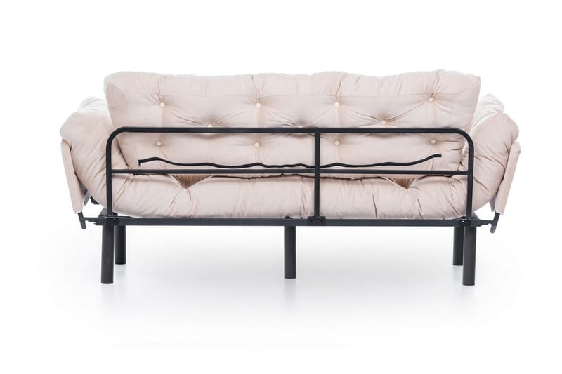 Mezonzo 3-sits Längsbäddad Bäddsoffa Fällbar 70x225 cm i Tyg - Beige - Möbler - Soffa - Bäddsoffa