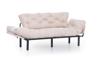 Mezonzo 3-sits Längsbäddad Bäddsoffa Fällbar 70x225 cm i Tyg - Beige - Möbler - Soffa - Bäddsoffa
