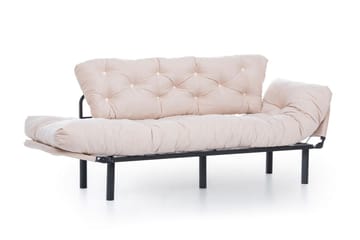 Mezonzo 3-sits Längsbäddad Bäddsoffa Fällbar 70x225 cm i Tyg - Beige - Möbler - Soffa - Bäddsoffa